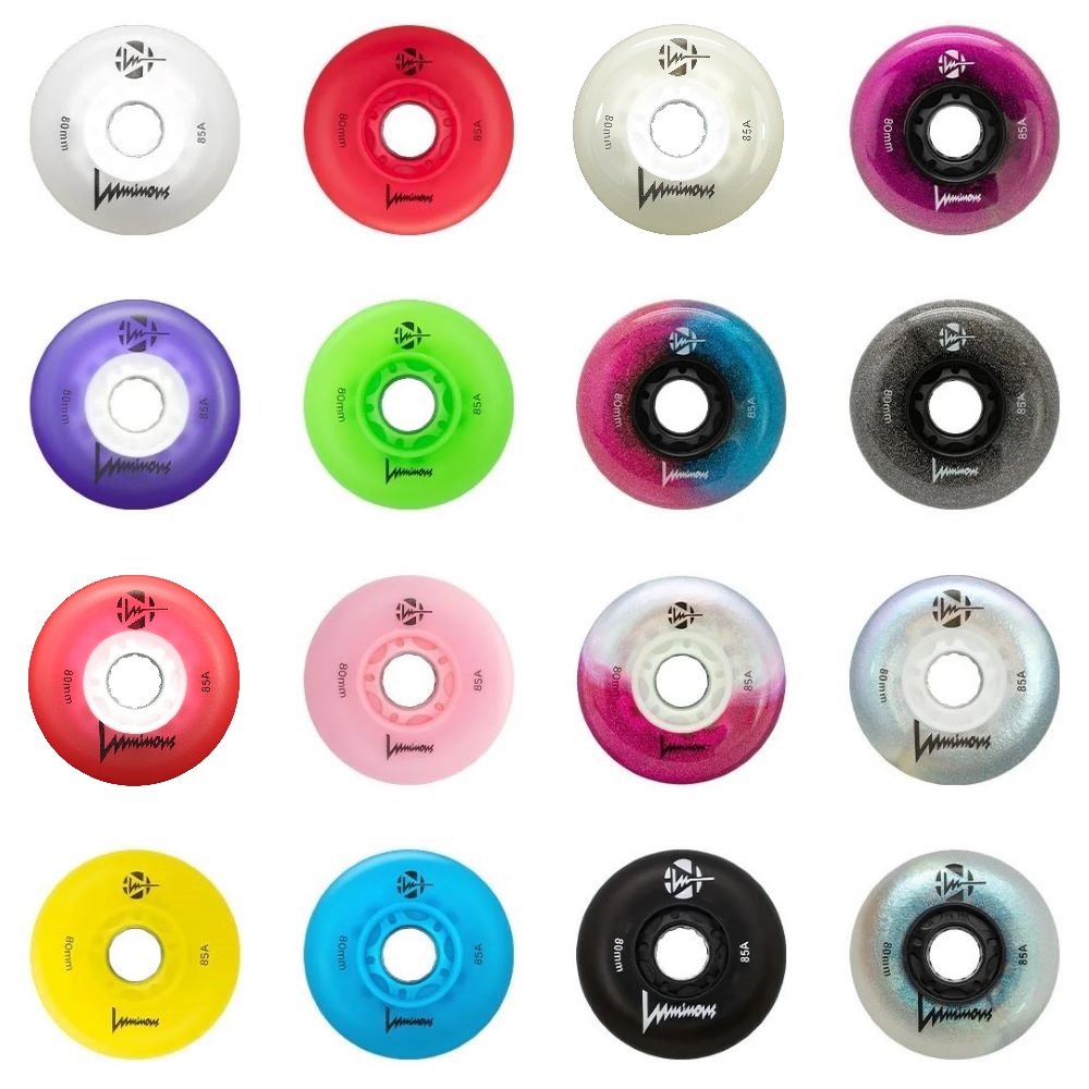 Luminous - 80mm LED Wheel 85a - Lichtgevende Skate Wielen Wit