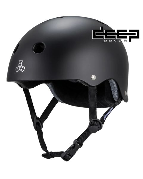 Triple-Eight-DeepCover-Branded-BlackMatte Triple Eight - Deep Cover Matte Black - Helm